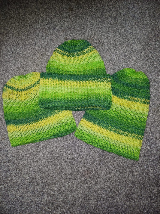 Green Ombre Knitted Beanies